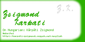 zsigmond karpati business card